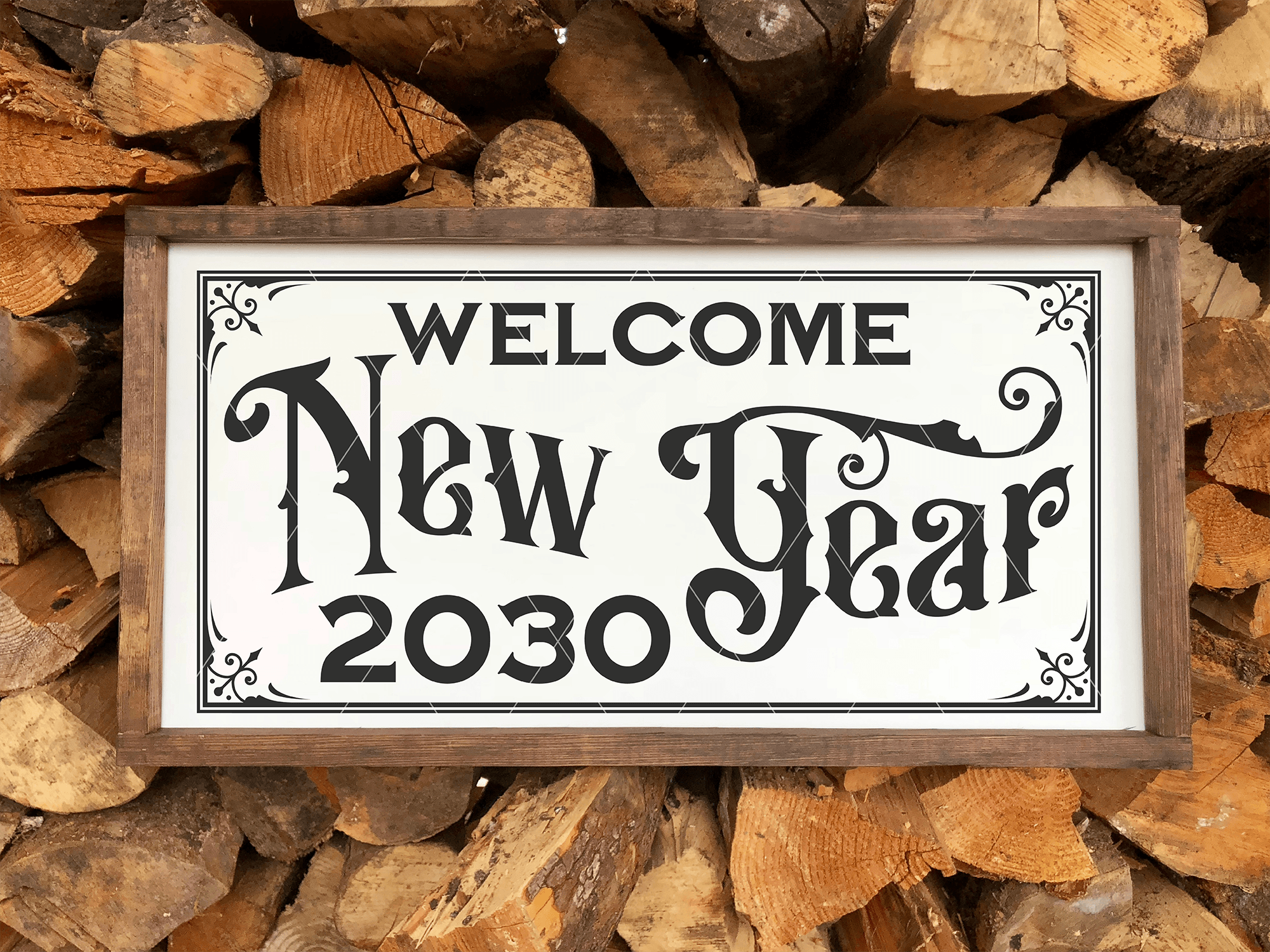 Vintage Welcome New Year SVG File with Number Alternates - Commercial Use SVG Files for Cricut & Silhouette