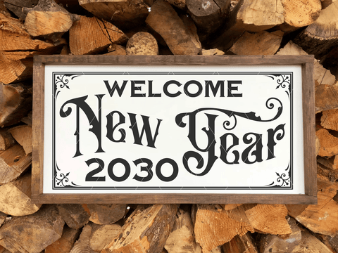 Vintage Welcome New Year SVG File with Number Alternates