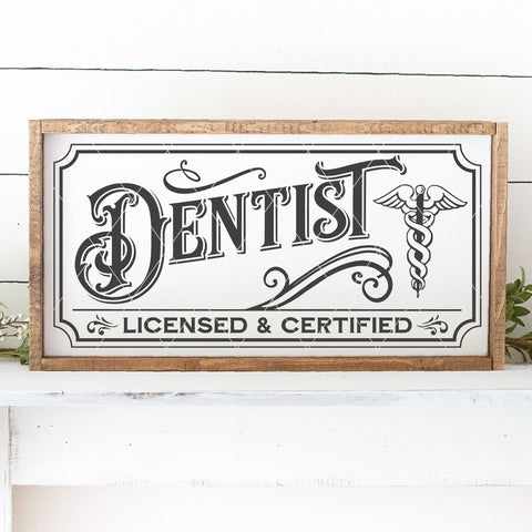 Vintage Dentist Sign SVG File