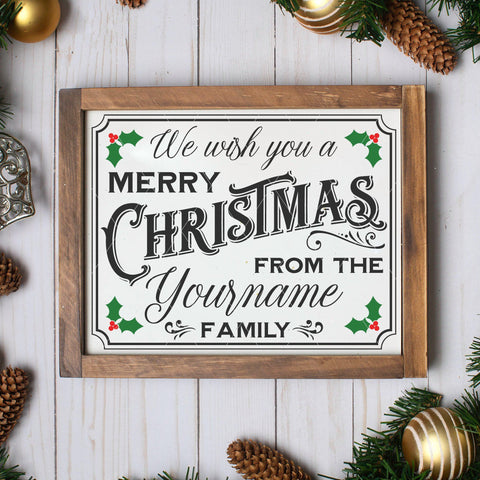 We Wish You A Merry Christmas Personalizable Family SVG File - 8x10