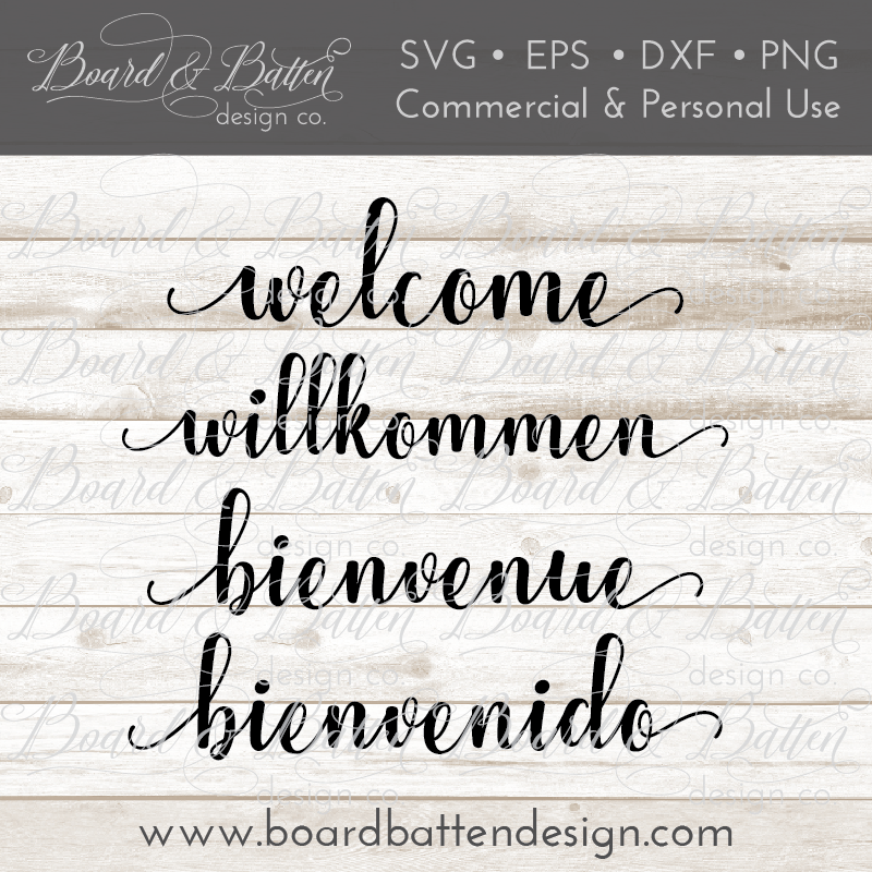 Welcome SVG File – Multi Language - Commercial Use SVG Files for Cricut & Silhouette