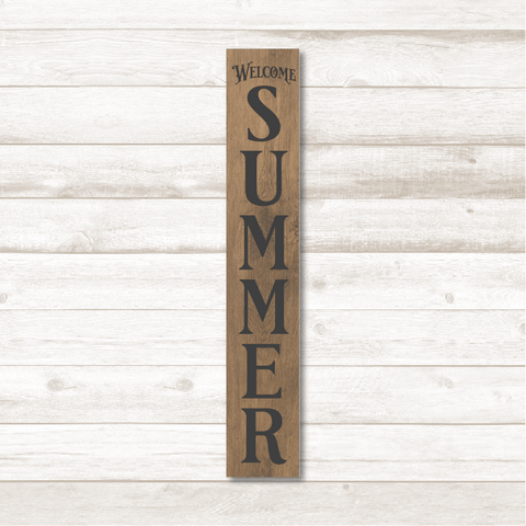 Welcome Summer Vertical Plank Sign SVG File