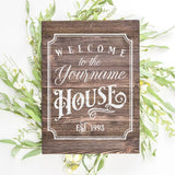 Welcome To Yourname House With Est Date SVG - Commercial Use SVG Files for Cricut & Silhouette