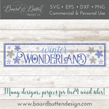 Winter Wonderland 6x24 SVG File for Wood Tiles - Commercial Use SVG Files for Cricut & Silhouette