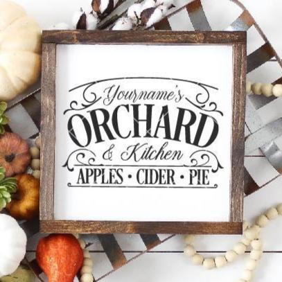 Customizable Vintage Your Name Orchard & Kitchen SVG File - Commercial Use SVG Files for Cricut & Silhouette