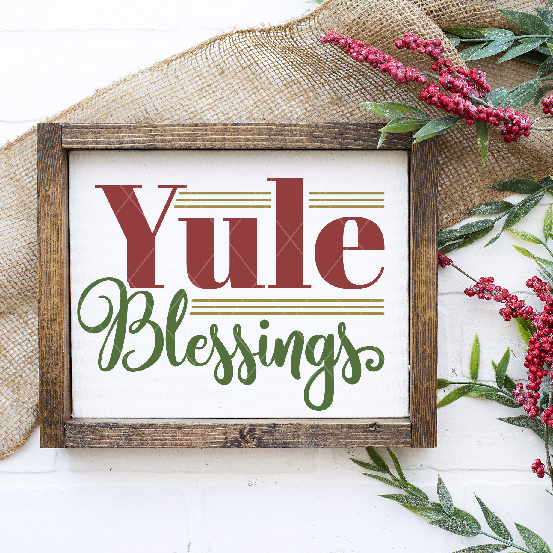 Yule Blessings SVG File for Yuletide - Christmas Cricut Designs - Silhouette Cameo, Glowforge files - Commercial Use SVG Files for Cricut & Silhouette
